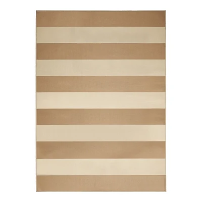 Anika Natural Striped Washable Area Rug, 5x7
