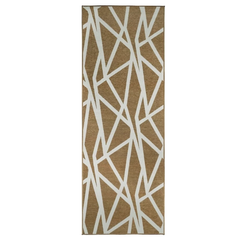 Camel Intersections Washable Runner, 2x7