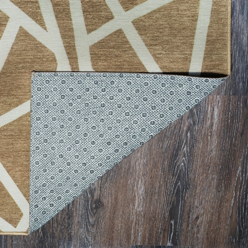 Camel Intersections Washable Area Rug, 5x7