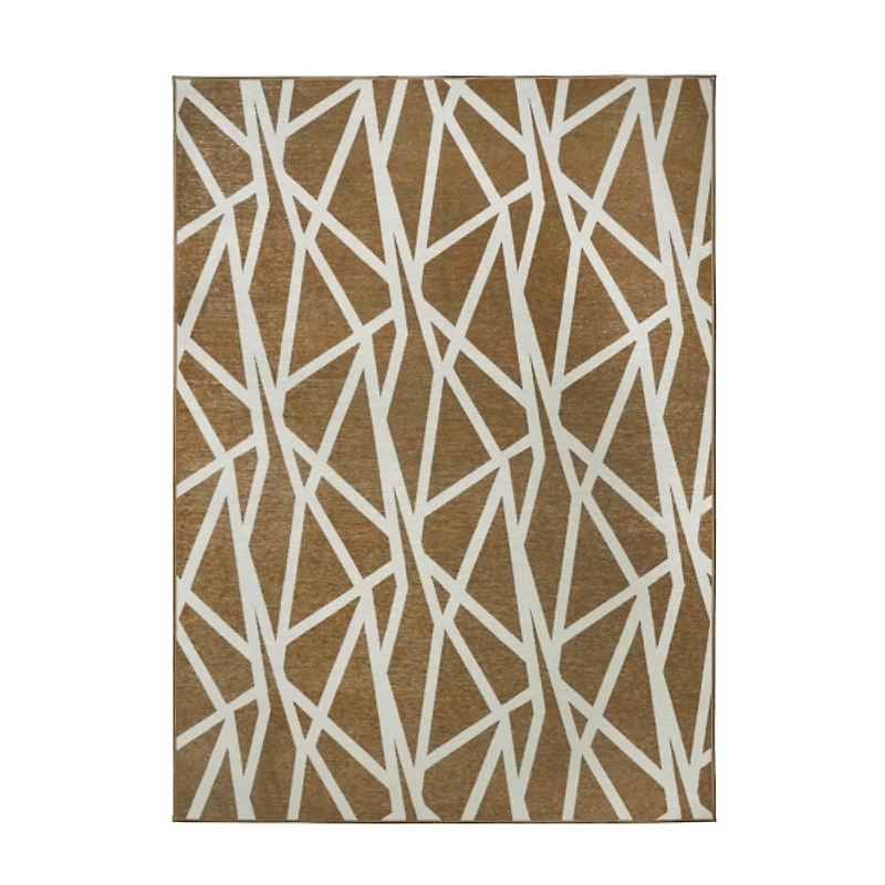 Camel Intersections Washable Area Rug, 5x7