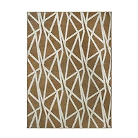Camel Intersections Washable Area Rug, 5x7