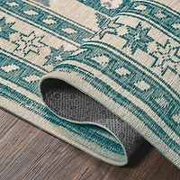 Teal Seraz Washable Runner, 2x7