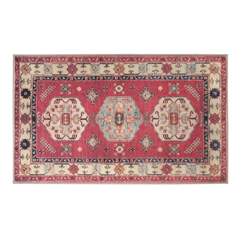 Coral Shary Washable Area Rug, 3x5