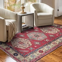 Washable Shary Coral Area Rug, 5x7