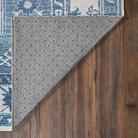 Blue Shary Washable Runner, 2x7