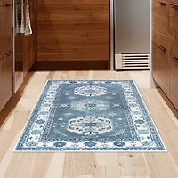 Blue Shary Washable Area Rug, 3x5