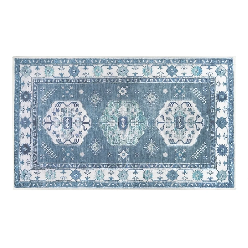 Blue Shary Washable Area Rug, 3x5