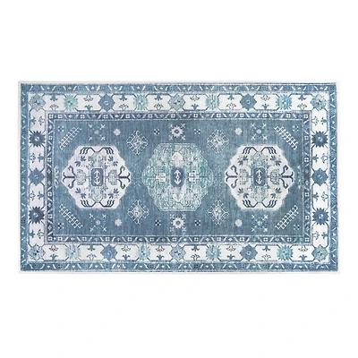 Blue Shary Washable Area Rug, 3x5