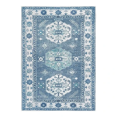 Washable Shary Blue Area Rug, 5x7