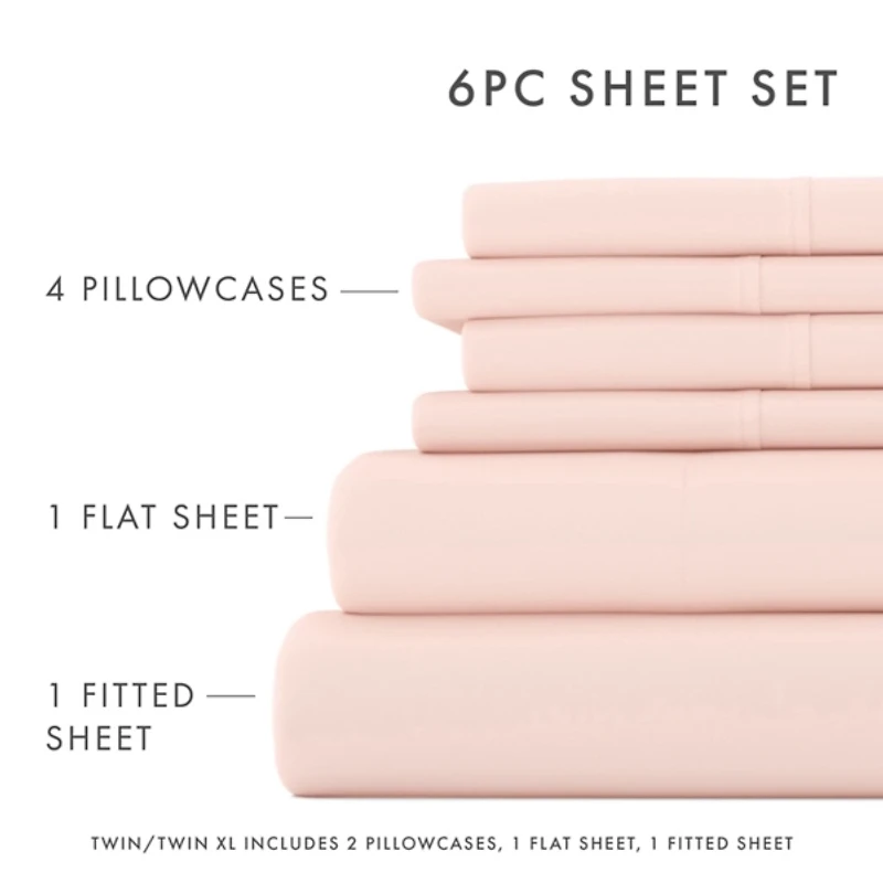 Blush Ultra Soft 6-pc. California King Sheet Set