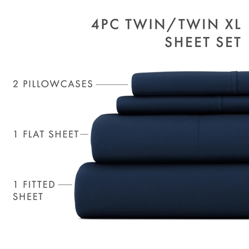 Navy Ultra Soft 4-pc. Twin Sheet Set