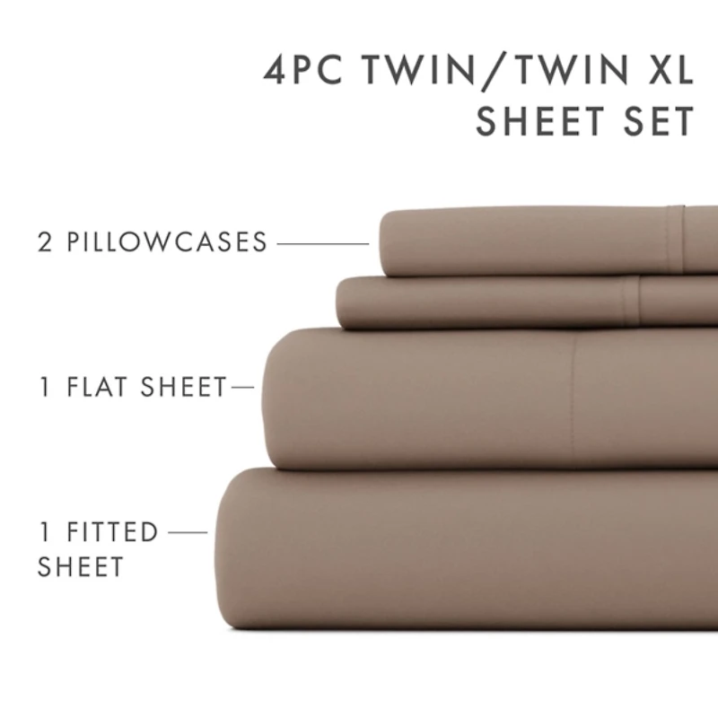 Taupe Ultra Soft 4-pc. Twin Sheet Set