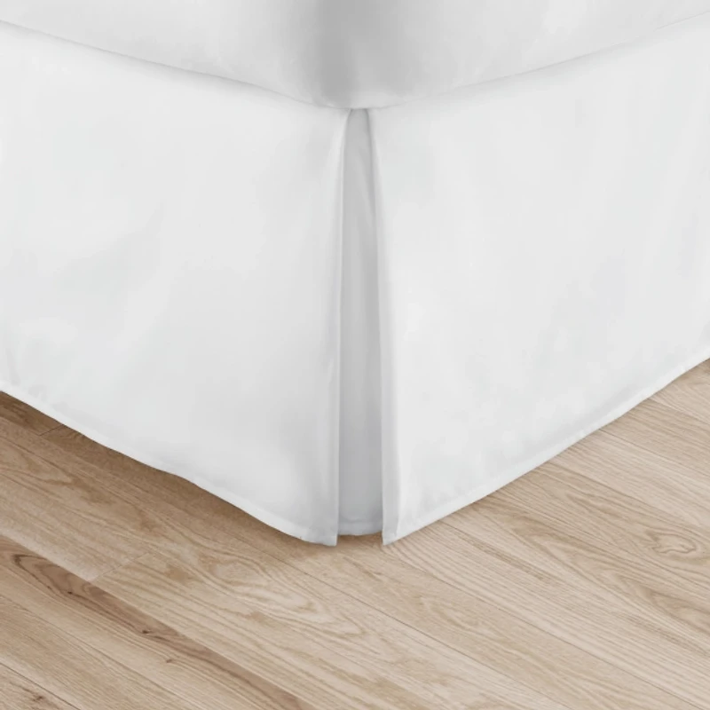 White Pleated Full Bed Skirt