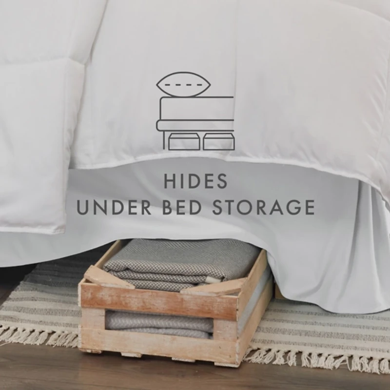 White Pleated Full Bed Skirt