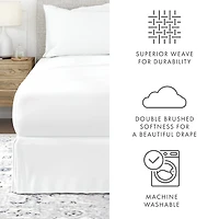 White Pleated Full Bed Skirt