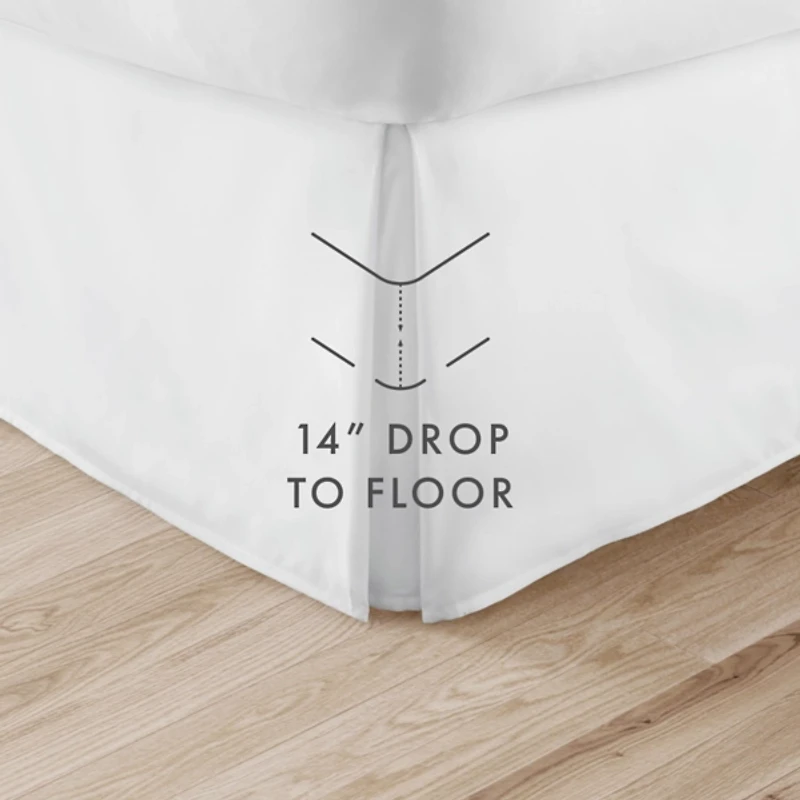 White Pleated Full Bed Skirt