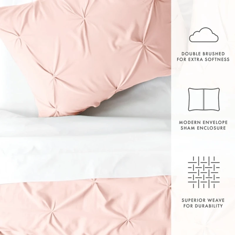 Blush Pinched 3-pc. Queen Duvet Cover Set