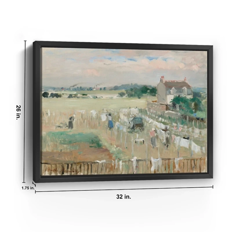 Hanging the Laundry Out Framed Canvas Art Print