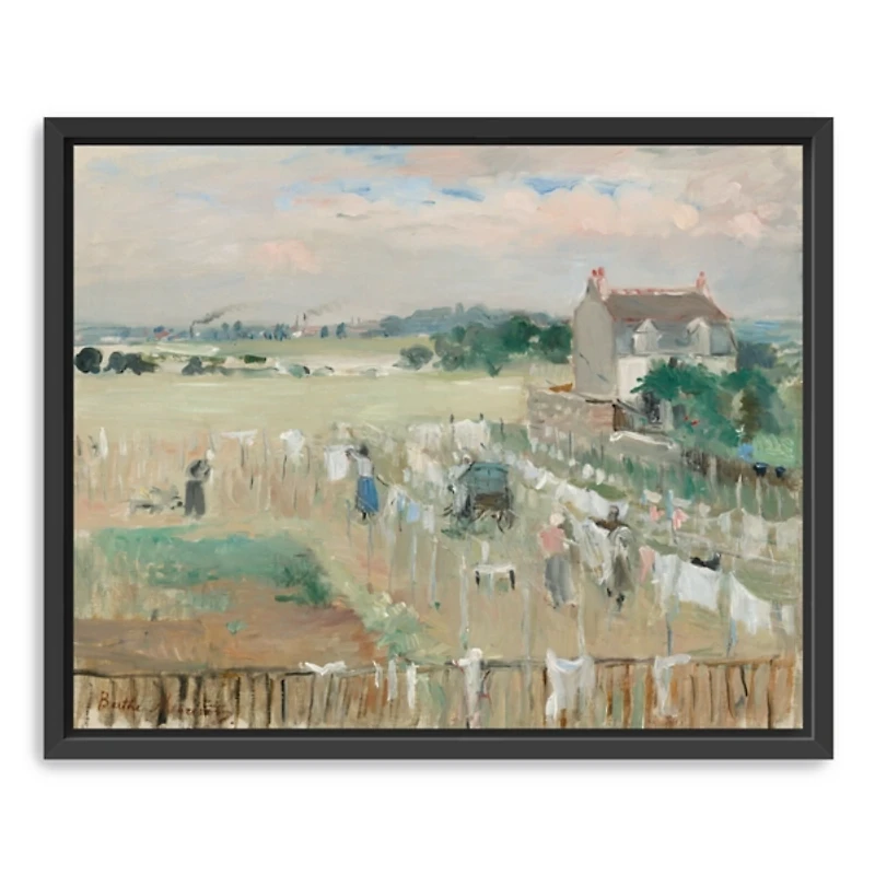 Hanging the Laundry Out Framed Canvas Art Print