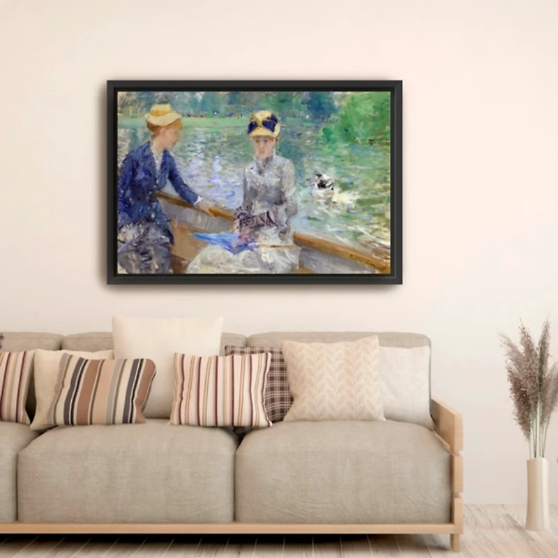 Lake in the Bois De Boulogne Framed Canvas Print