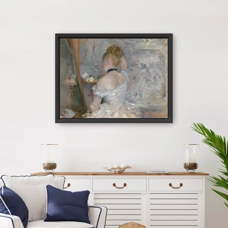 Woman At Her Toilette Framed Canvas Art Print