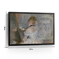 Woman At Her Toilette Framed Canvas Art Print