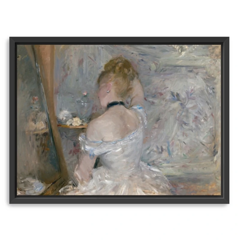 Woman At Her Toilette Framed Canvas Art Print