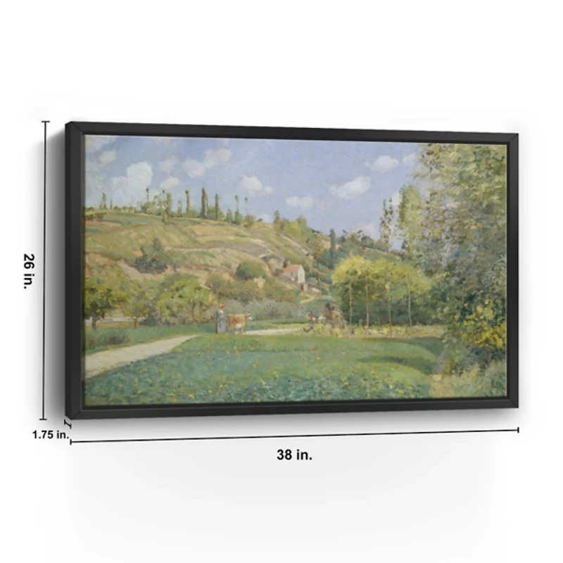 A Cowherd at Valhermeil Framed Canvas Art Print