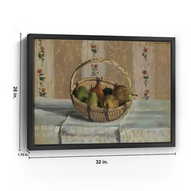 Apples and Pears in a Round Basket Framed Print