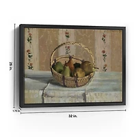 Apples and Pears in a Round Basket Framed Print