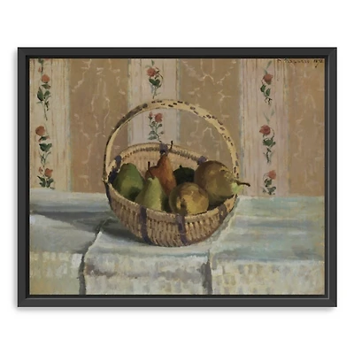 Apples and Pears in a Round Basket Framed Print