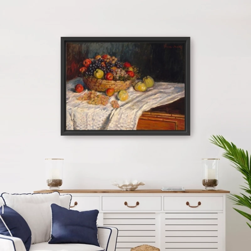 Apples and Grapes Framed Canvas Art Print