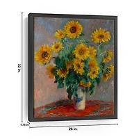 Bouquet of Sunflowers Framed Canvas Art Print