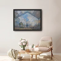 La Gare Saint-Lazare Framed Canvas Art Print