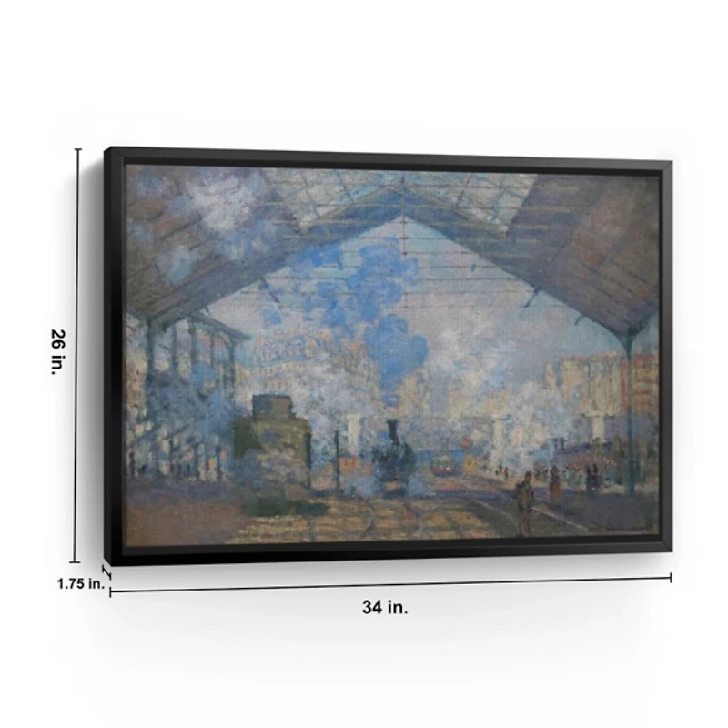 La Gare Saint-Lazare Framed Canvas Art Print