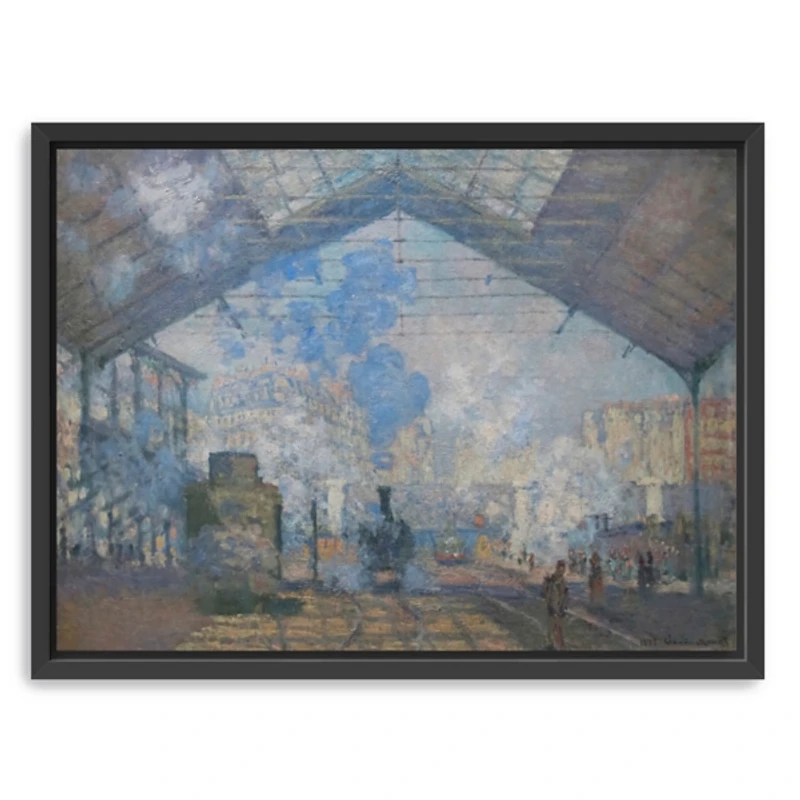 La Gare Saint-Lazare Framed Canvas Art Print