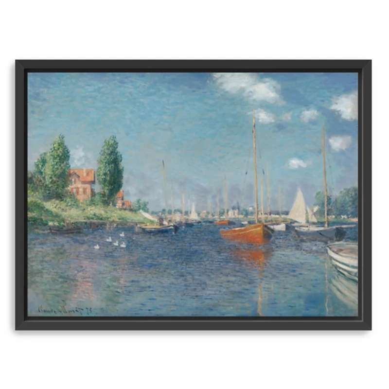 Red Boats, Argenteuil Framed Canvas Art Print
