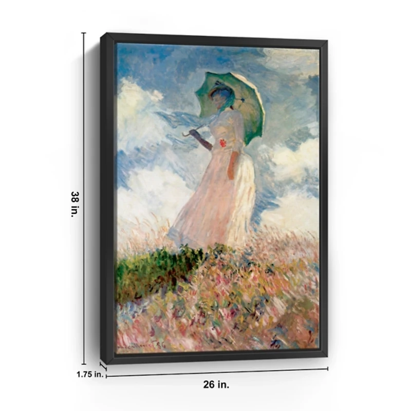 Woman with a Parasol Framed Canvas Art Print
