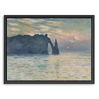 The Cliff-Etretat, Sunset Framed Canvas Art Print