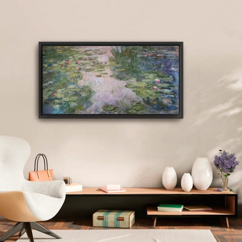 Monet Water Lilies Framed Canvas Art Print