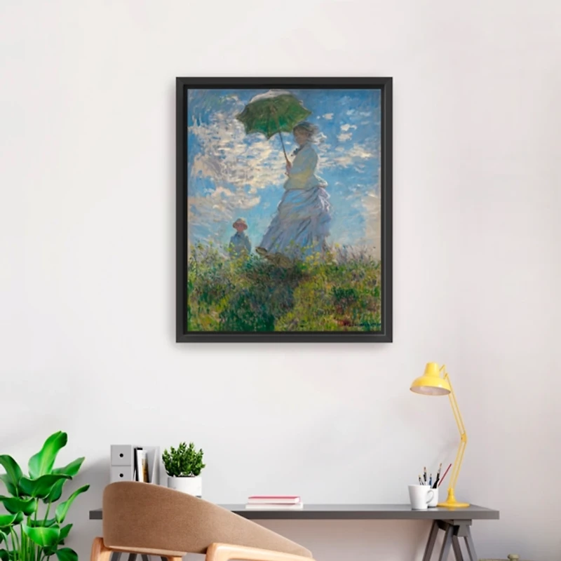 Madame Monet and Her Son Framed Canvas Art Print