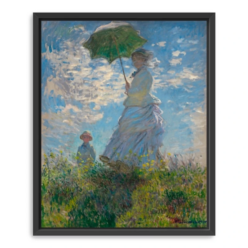 Madame Monet and Her Son Framed Canvas Art Print