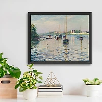 Boats at Anchor on Seine Canvas Print