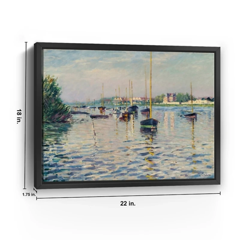 Boats at Anchor on Seine Canvas Print