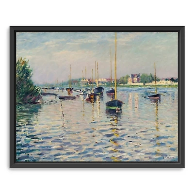 Boats at Anchor on Seine Canvas Print
