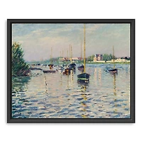 Boats at Anchor on Seine Canvas Print