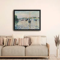 Boats at Anchor on Seine Canvas Print, 42x32 in.