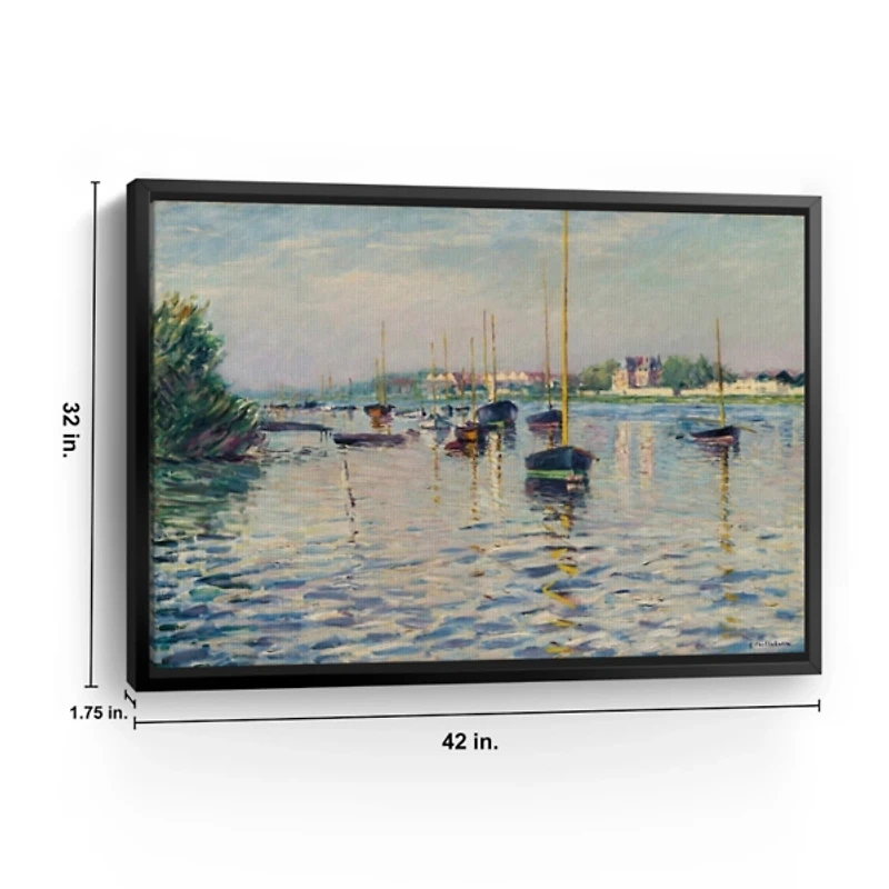 Boats at Anchor on Seine Canvas Print, 42x32 in.