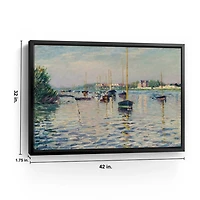 Boats at Anchor on Seine Canvas Print, 42x32 in.