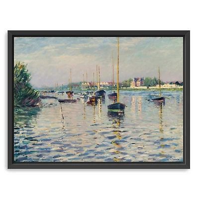 Boats at Anchor on Seine Canvas Print, 42x32 in.